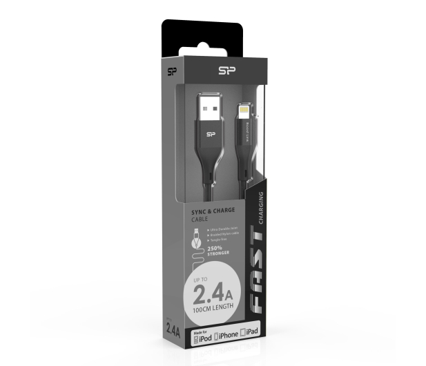 Silicon Power Kabel USB-Lightning MFI Silicon 1m w otulinie czarny # - 1457756 - zdjęcie 2